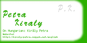 petra kiraly business card