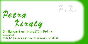 petra kiraly business card